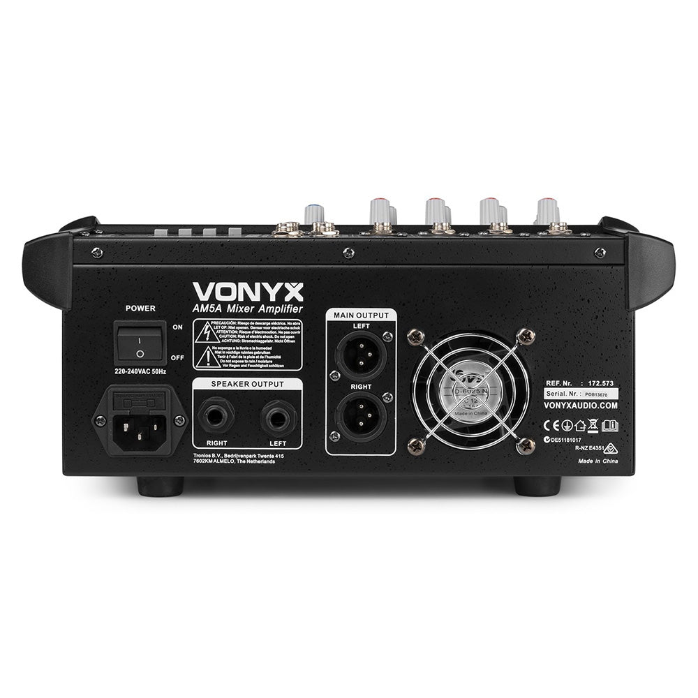 Vonyx AM5A 5-Channel Powered Mixer with BT