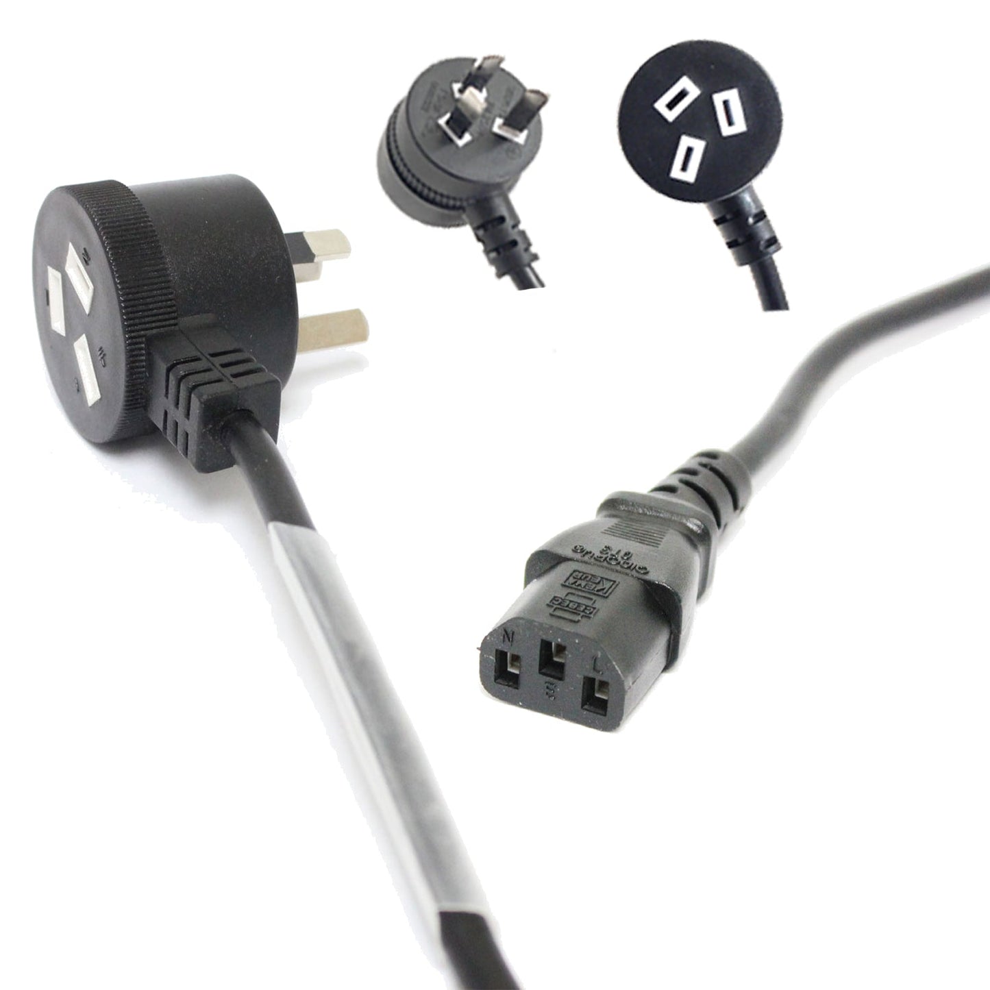 5 Meter Piggyback Power IEC Cable 3 Pin Plug 240V 10Amp SAA Approved