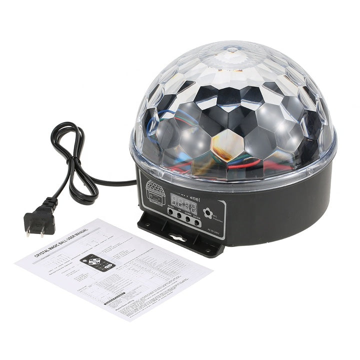 DMX512 Sound Control 6 Colors Party Club Crystal LED Disco Ball Light LED Magic DJ Party Lights