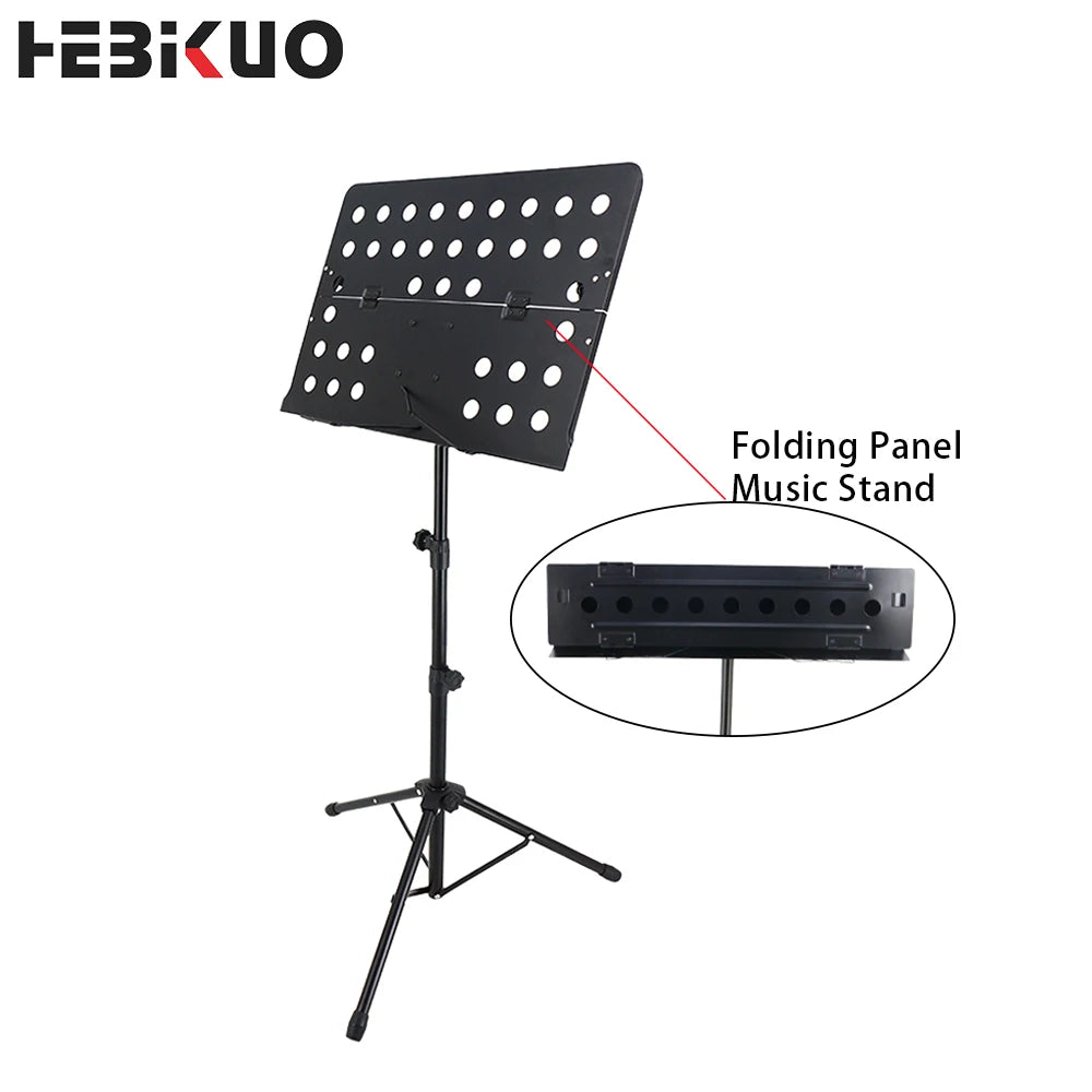 HEBIKUO P-07 Adjustable Music Note Book Stand Folding Steel Music Holder Sheet Music Stand