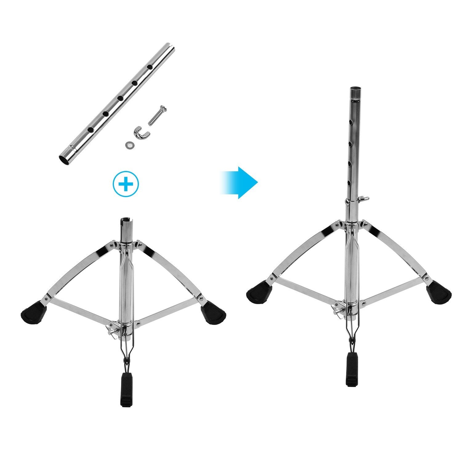 Best Price Drum Throne Round Padded Seat with Stainless Steel Legs Anti-slip 5 Levels Adjustable Height