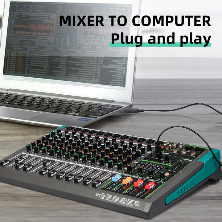 Biner MG12 Audio Console Mixer USB Connection 12 Channels Digital Professional Audio Mixer Console