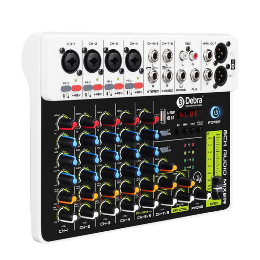 Pro 8-Channel V8 Pod Cast DJ Controller Stereo Audio Webcaster Mixing Console Mixer