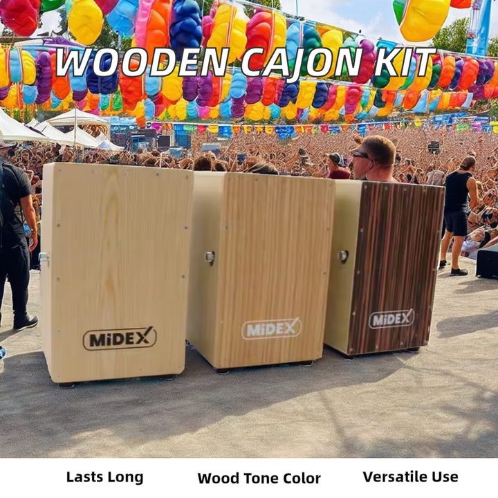 Brand Professional Full-Size Wooden Percussion Cajon Portable Conga Snare Drum with Maple Drum Chamber and Bag for Musical Use