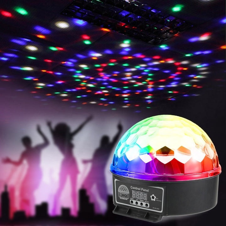 DMX512 Sound Control 6 Colors Party Club Crystal LED Disco Ball Light LED Magic DJ Party Lights