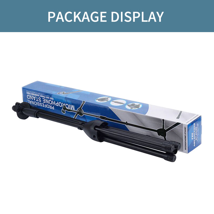 Adjustable Foldable Floor Tripod Microphone Flexible Arm Mic Holder With Dual Mic Clip Holder Microphone Stand