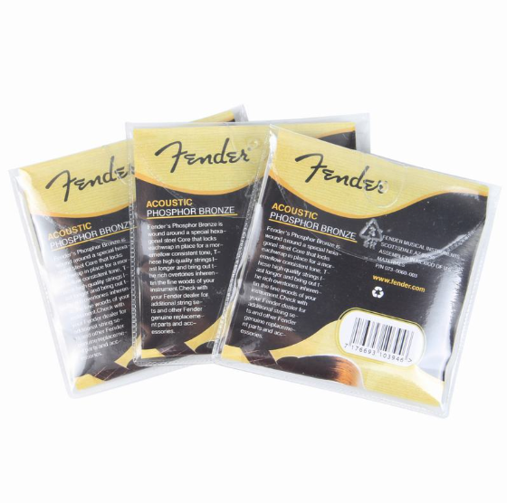 Guitar strings A set of 6 folk acoustic guitar strings Fender 011-050