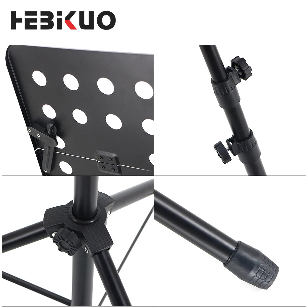 HEBIKUO P-07 Adjustable Music Note Book Stand Folding Steel Music Holder Sheet Music Stand