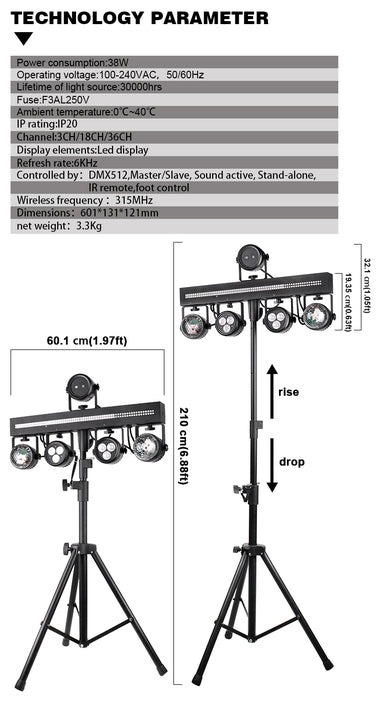 Portable Dj Light Equipment System Party Gig Disco Bar Led Disco Stage Combination Effect Stage Dj Club Laser Show