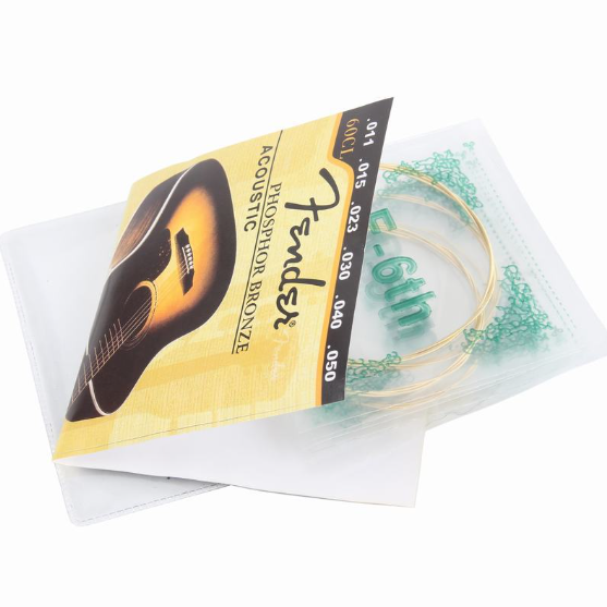 Guitar strings A set of 6 folk acoustic guitar strings Fender 011-050