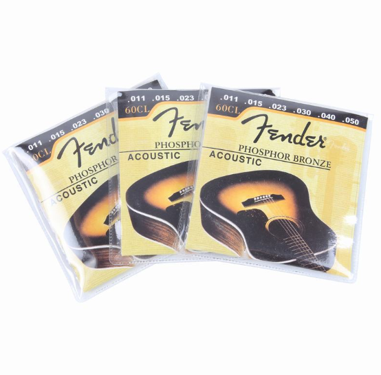 Guitar strings A set of 6 folk acoustic guitar strings Fender 011-050